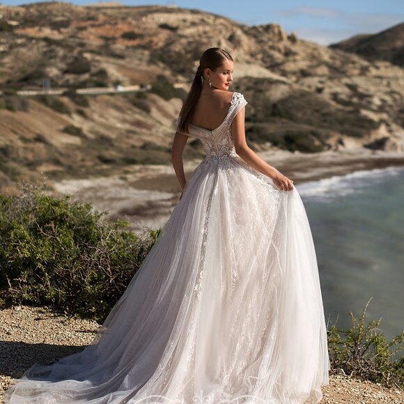 Monica Loretti "Lazzara" Wedding Gown-Size 14 - Picture 2 of 3